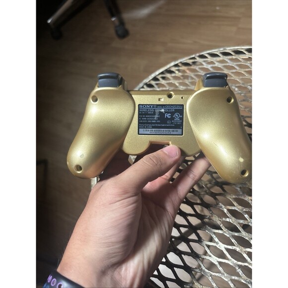 OEM Sony PlayStation 3 PS3 DualShock 3 Gold Wireless Controller CECHZC2U Tested - Picture 4 of 8